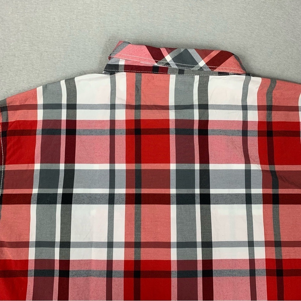 Y2K Enyce Shirt Mens 2XL Red Plaid Short Sleeve Western Button Up Sean Combs - Picture 11 of 14